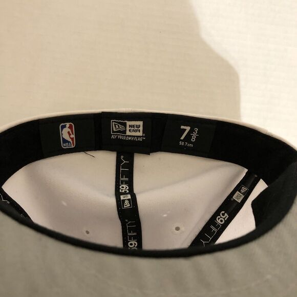 Miami Heat Hat Cap White Basketball NBA Fitted 7 3/8 59 Fifty‎ Logo Sportswear - Picture 10 of 10